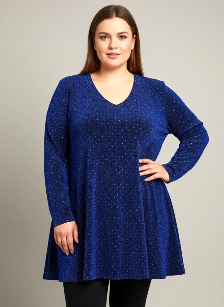 Tunique longue lurex et strass