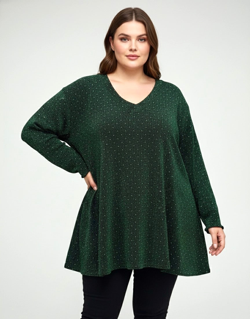 Tunique longue lurex et strass