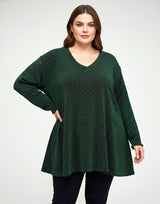 Tunique longue lurex et strass