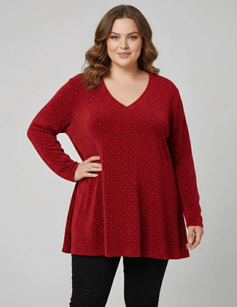 Tunique longue lurex et strass