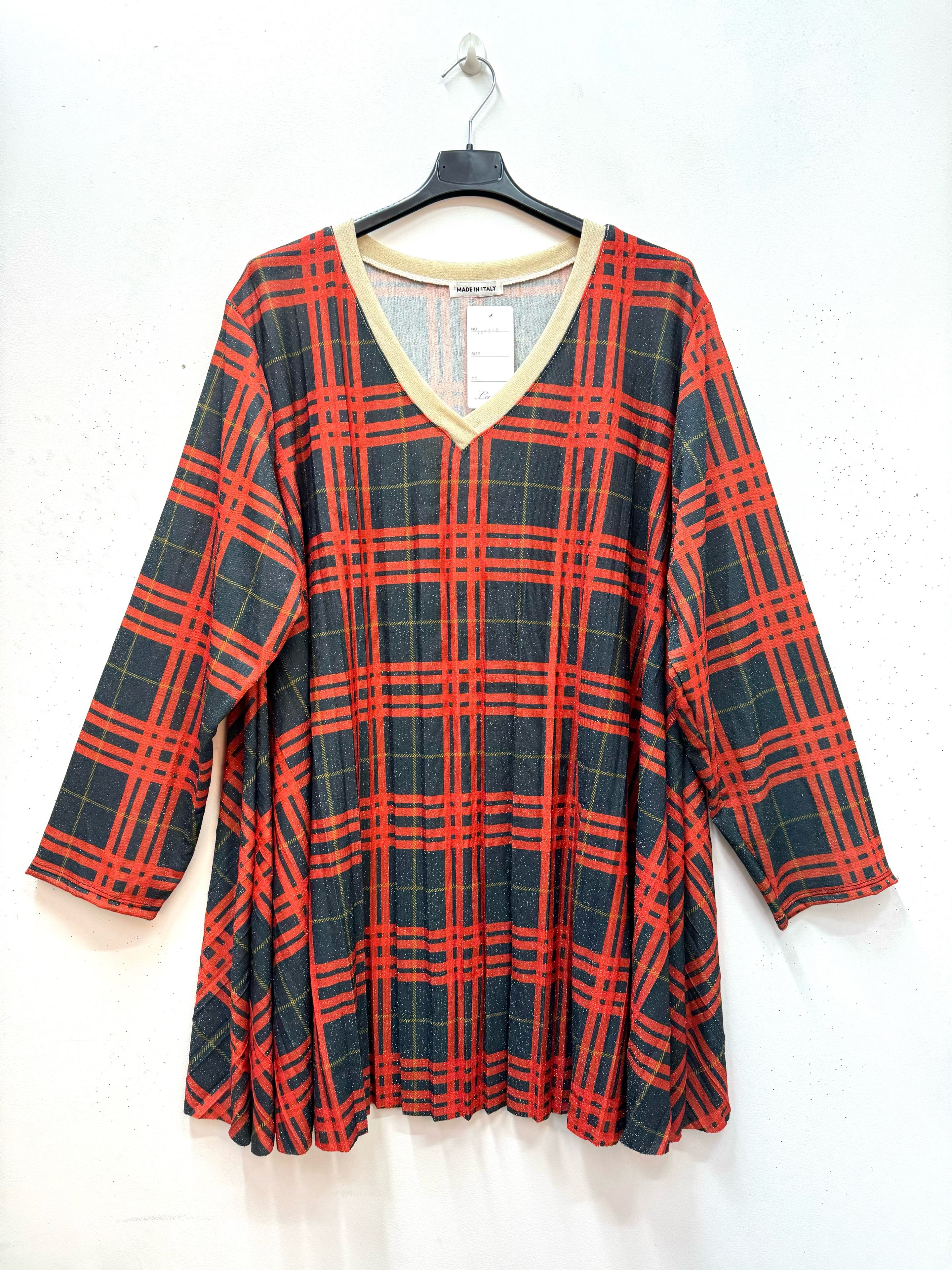 Tunique plissée lurex à motifs