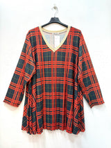 Tunique plissée lurex à motifs