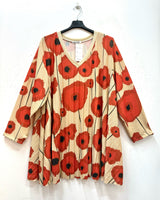 Tunique plissée lurex à motifs