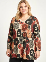 Tunique plissée lurex à motifs