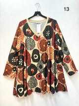 Tunique plissée lurex à motifs