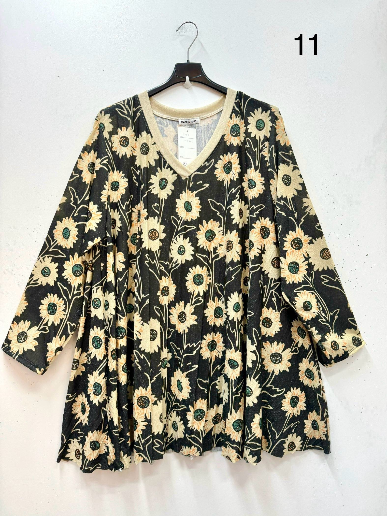 Tunique plissée lurex à motifs