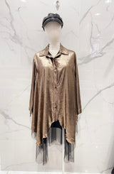 Robe chemise brillante avec tule