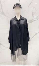 Robe chemise brillante avec tule