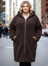 Manteau long en polaire mouton/sherpa