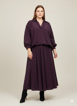 Jupe longue en velours cotelé