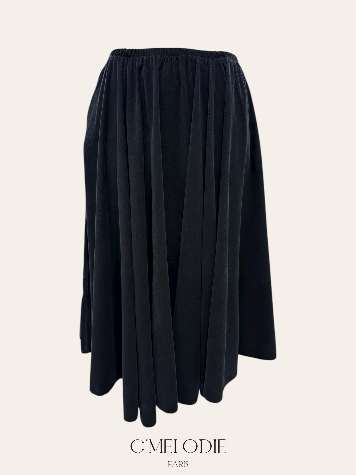 Jupe longue en velours cotelé