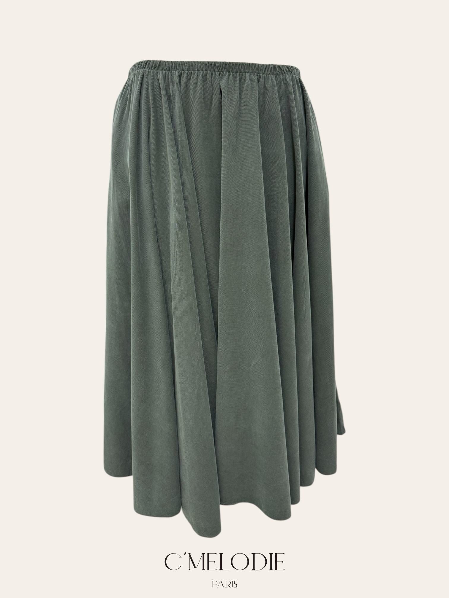 Jupe longue en velours cotelé