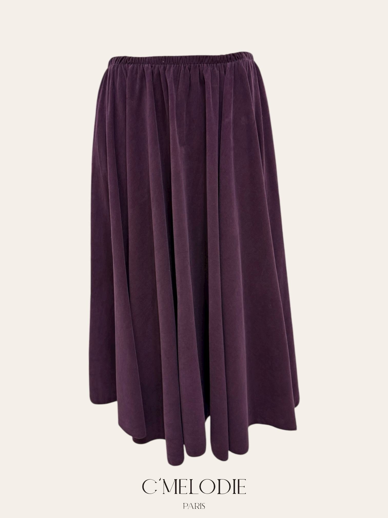 Jupe longue en velours cotelé