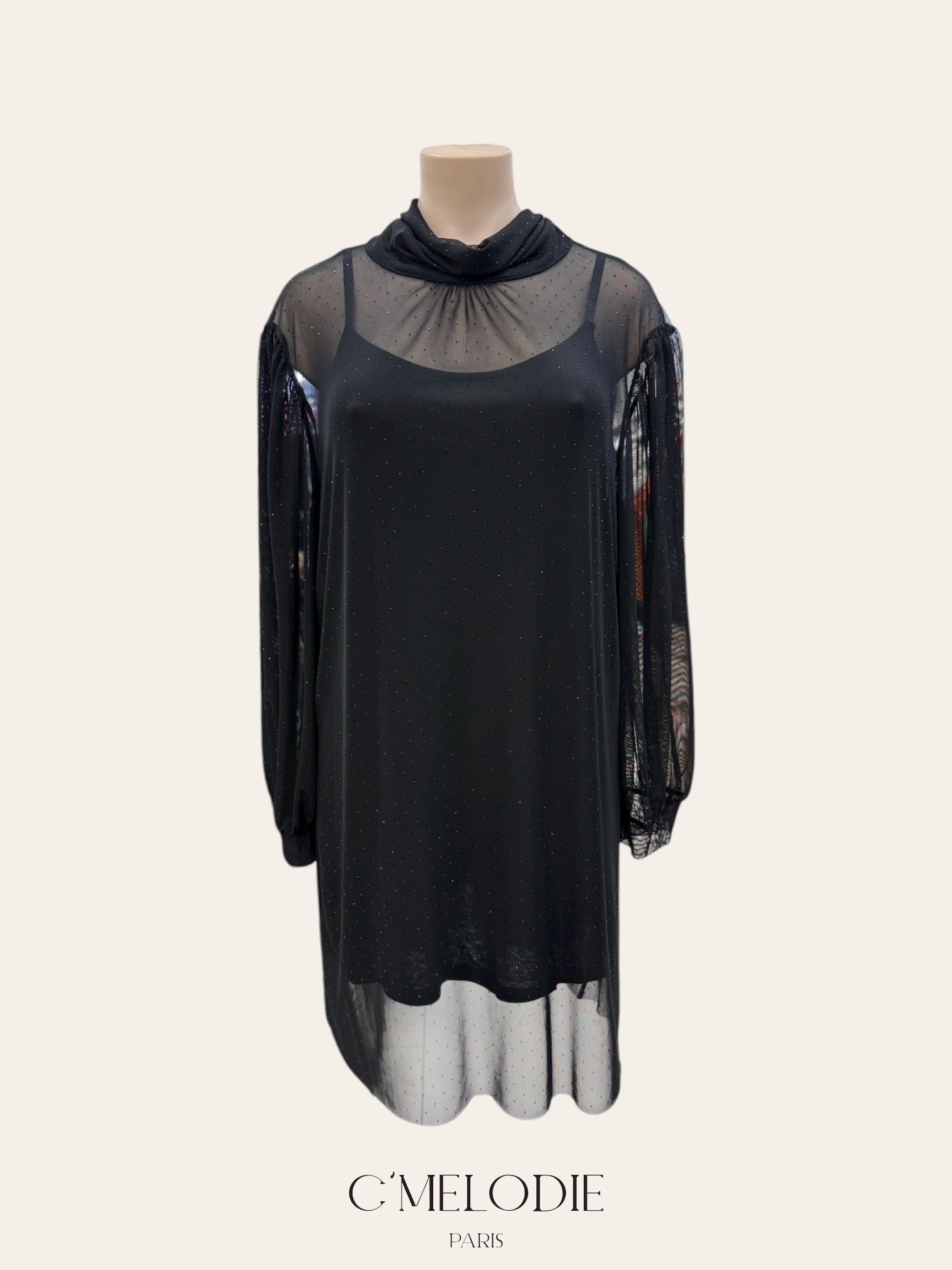 Robe de soirée - voilage et strass