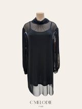 Robe de soirée - voilage et strass