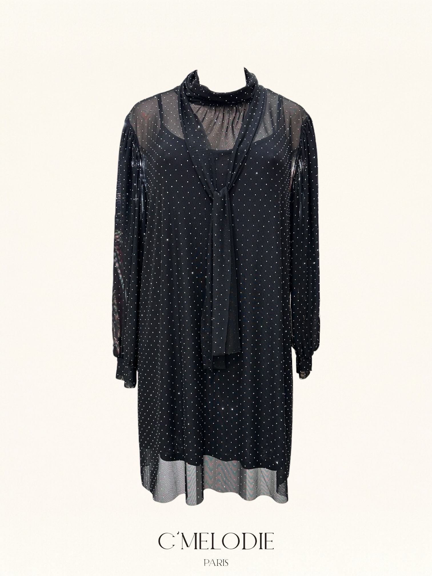 Robe de soirée - voilage et strass