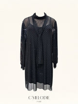 Robe de soirée - voilage et strass