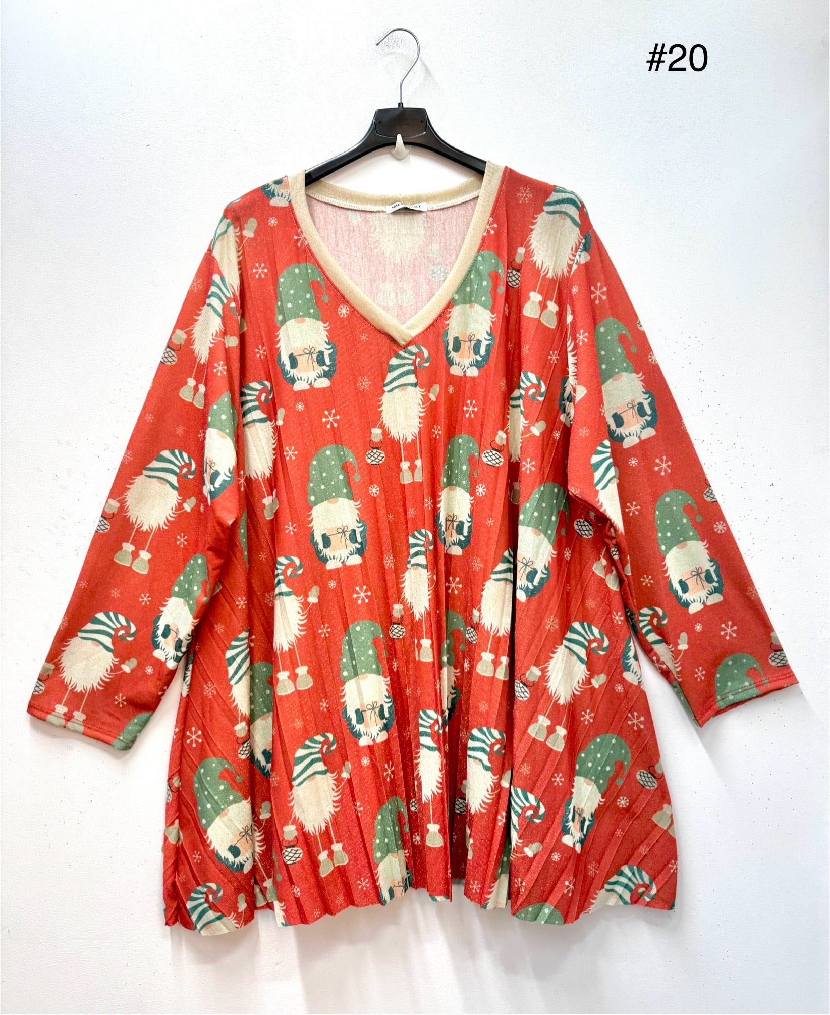 Tunique plissée lurex à motifs - Noël