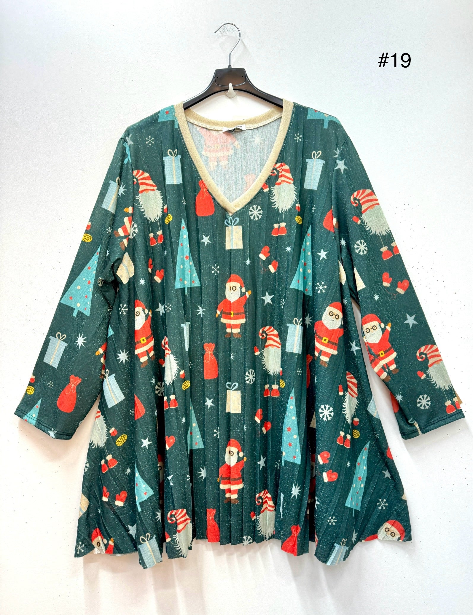 Tunique plissée lurex à motifs - Noël