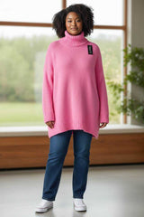 Pull à col roulé (grosses mailles)