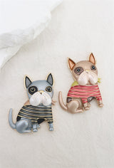 Broche aimantée - Bouledogue coloré