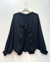 Pull fin effet drapé/Noeud