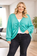 Pull fin effet drapé/Noeud