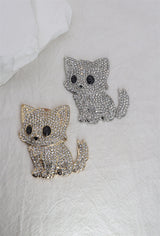 Broche aimantée - Chat brillants