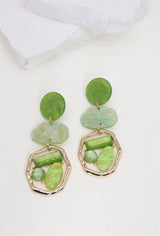 Boucles d'oreilles plaques d'acétate colorées