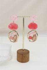 Boucles d'oreilles plaques d'acétate colorées