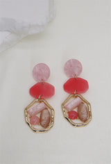 Boucles d'oreilles plaques d'acétate colorées