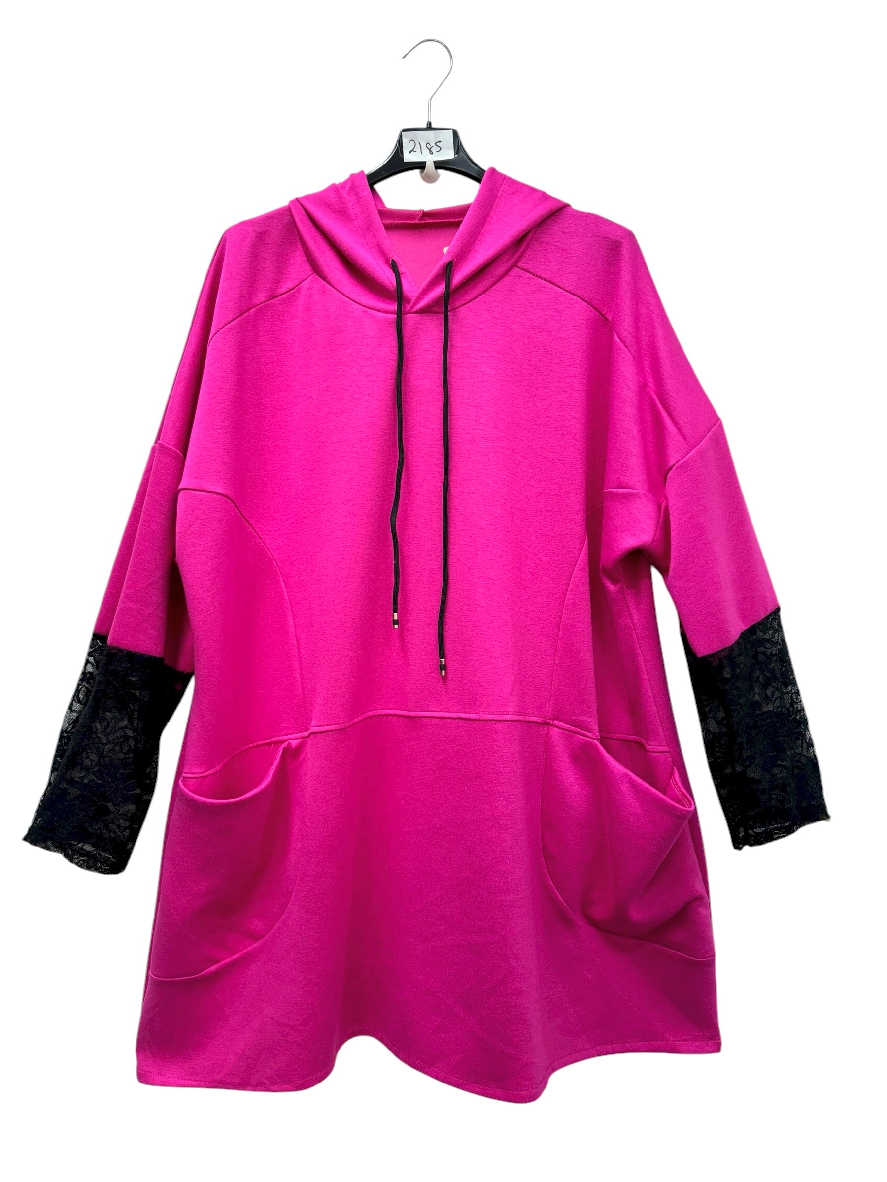 Sweat à capuche avec manches dentelle