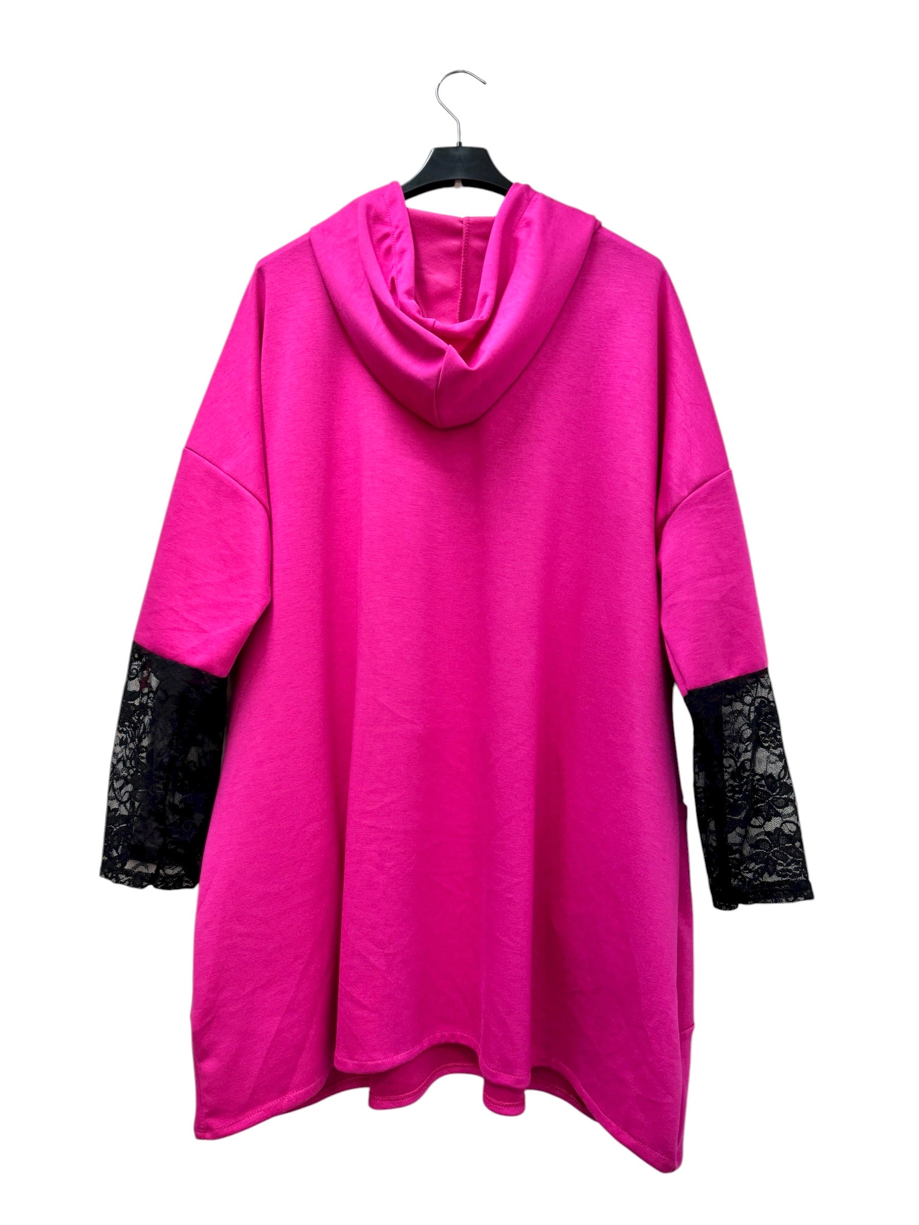 Sweat à capuche avec manches dentelle