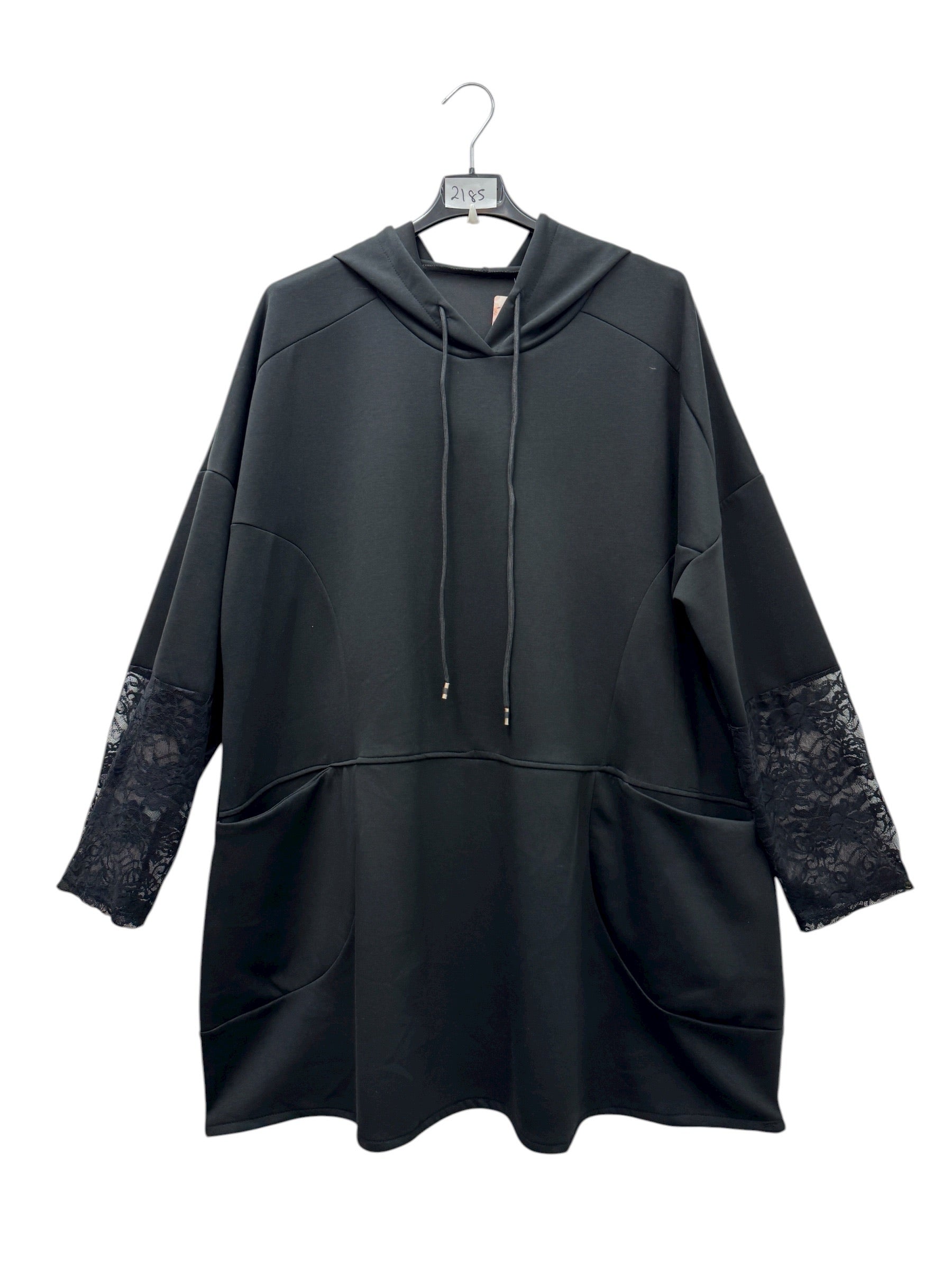 Sweat à capuche avec manches dentelle