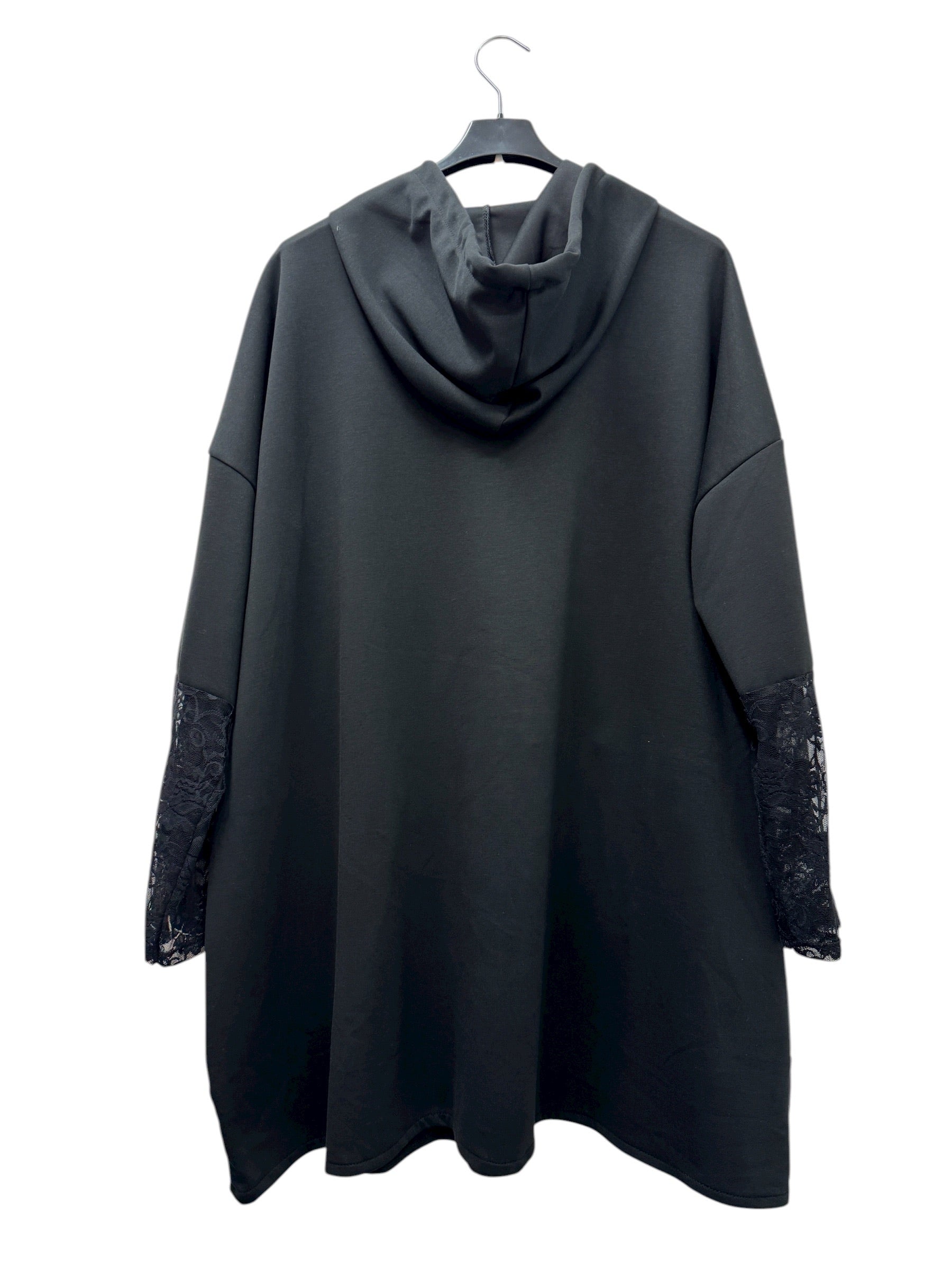 Sweat à capuche avec manches dentelle