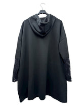 Sweat à capuche avec manches dentelle