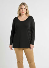 T-shirt col rond et manches longues