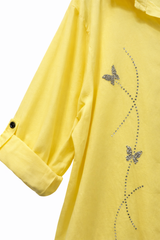 Chemise en coton avec strass papillon