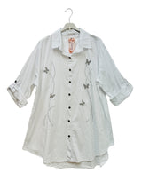 Chemise en coton avec strass papillon