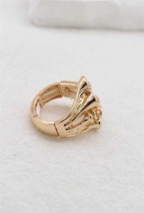 Bague élastiquée - Petites pierres multicolores