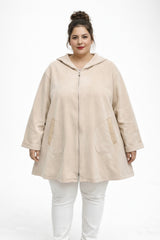 Gilet à capuche en suédine