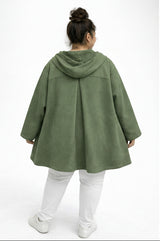 Gilet à capuche en suédine