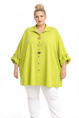 Chemise oversize en coton avec broches