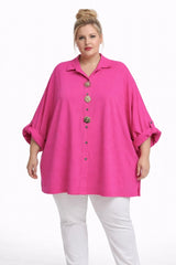 Chemise oversize en coton avec broches