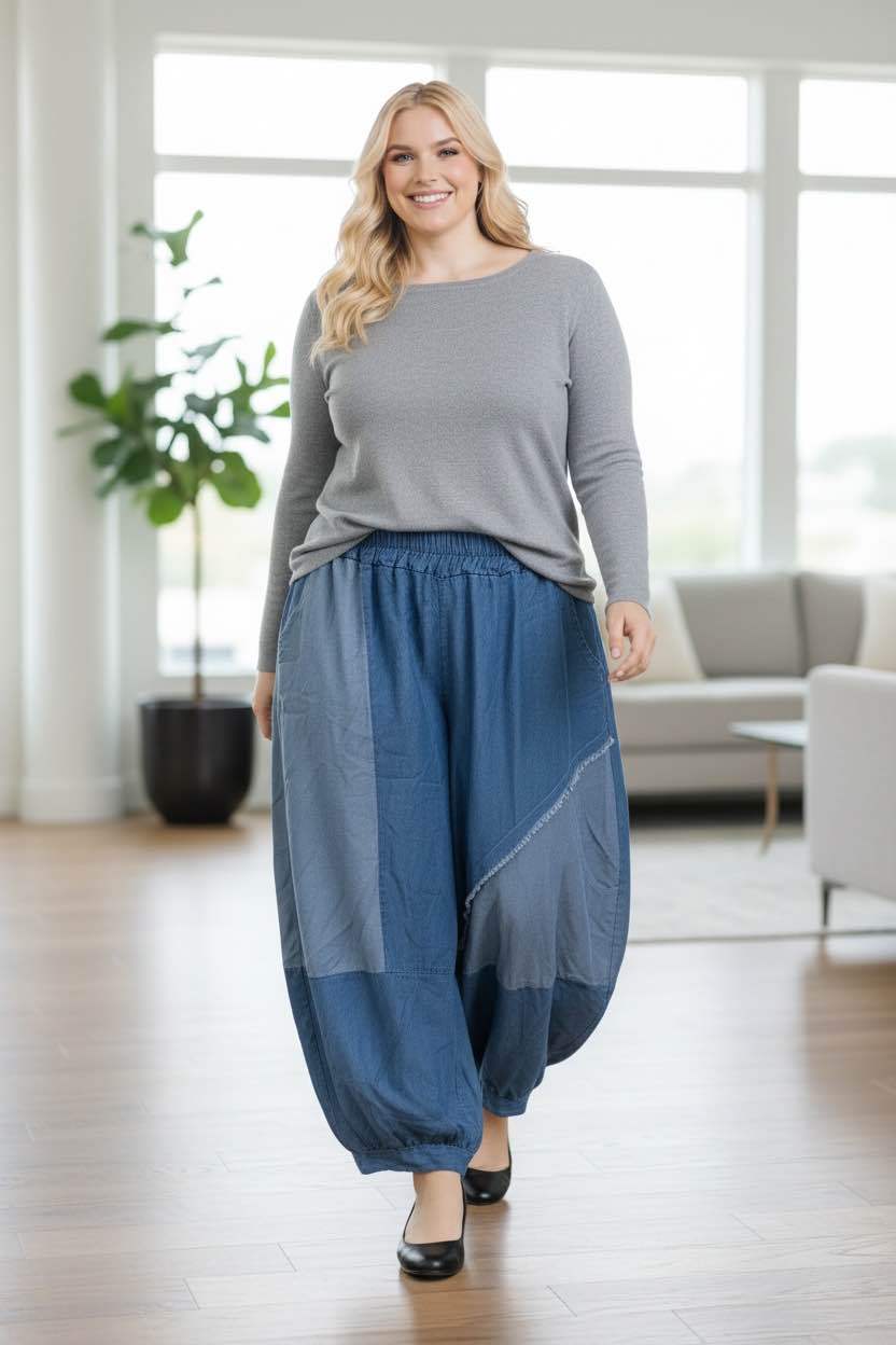 Pantalon sarouel en jean (46-54)