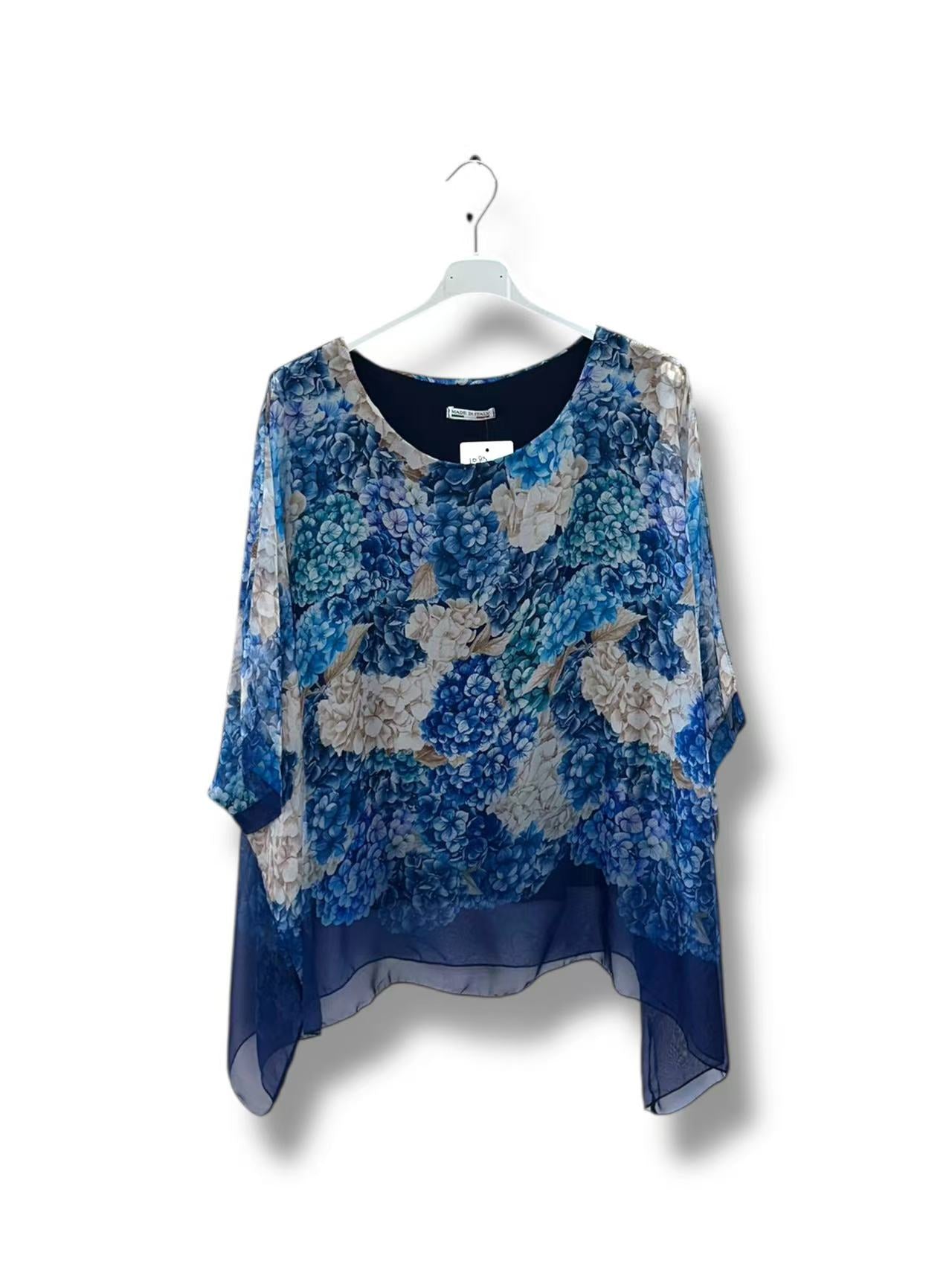 Tunique voilage imprimé fleurs (42-50)