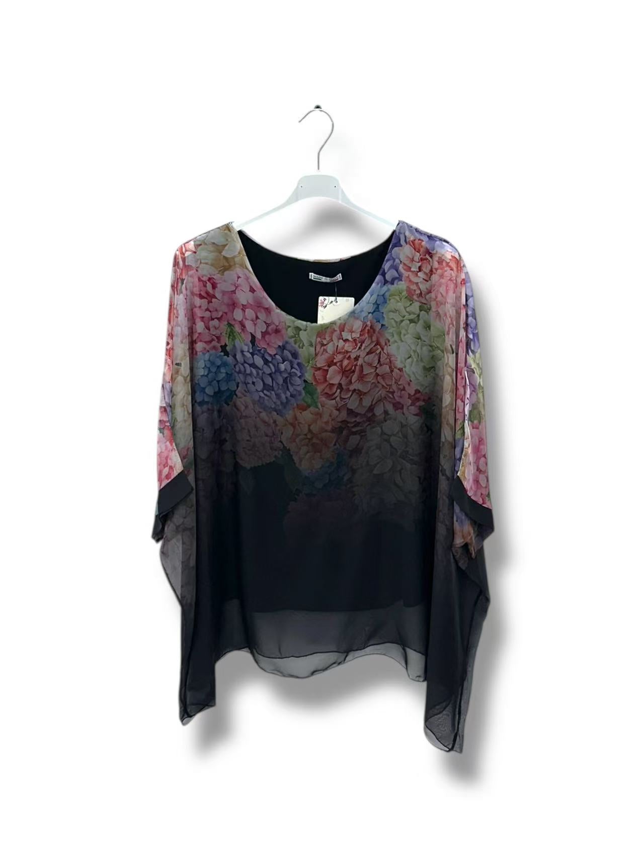 Tunique voilage imprimé fleurs (42-50)