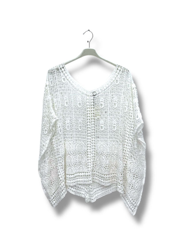 Top poncho en crochet