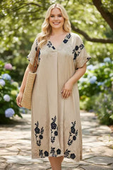 Robe avec broderie bicolore