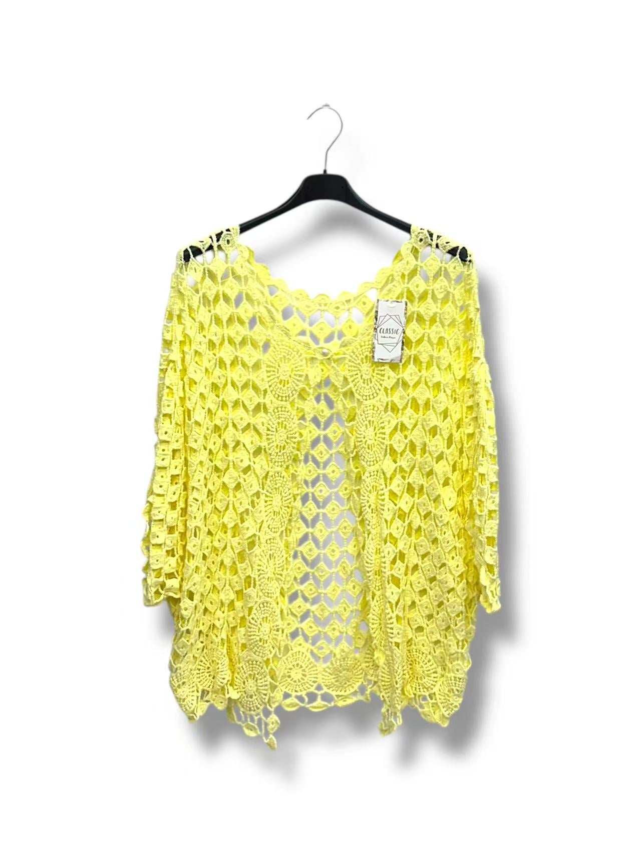 Gilet crochet avec 1 bouton